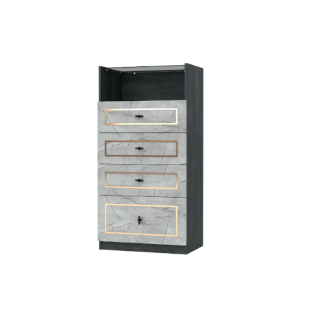 ตู้ลิ้นชัก 4 ลิ้นชัก WISDOM DESIGN FURNITURE GDW-601 60 ซม. สีแอชเกรย์/ไลท์มาร์เบิ้ล_1